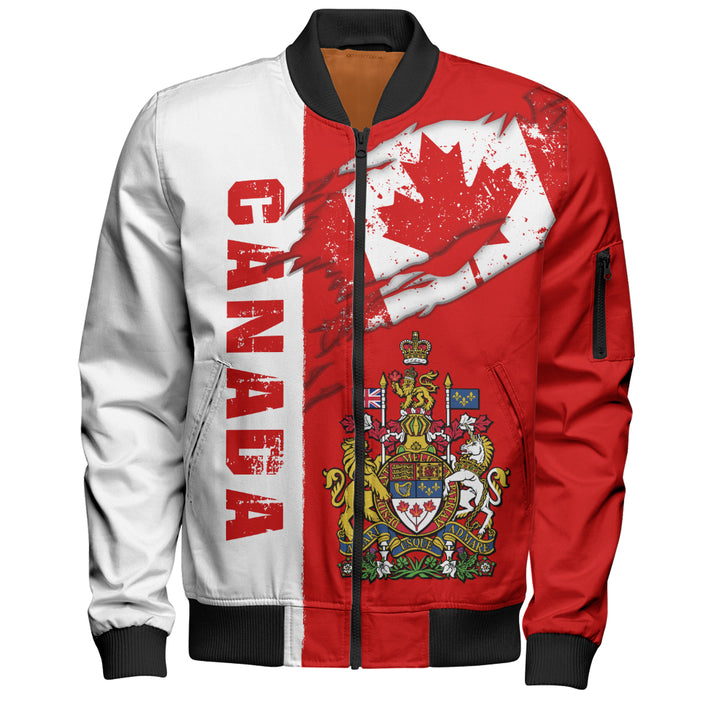 Canada Bomber Jacket Clawed Flag True North Strong