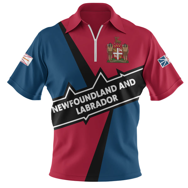 Newfoundland & Labrador Zip Polo Shirt Loyal True North Provincial Style