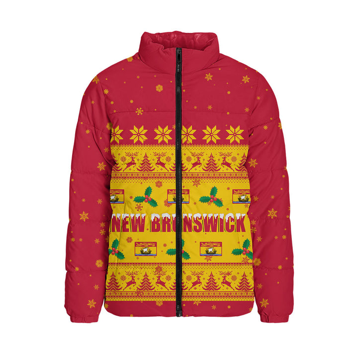 New Brunswick Padded Jacket Christmas Knit Style Snowflake Reindeer