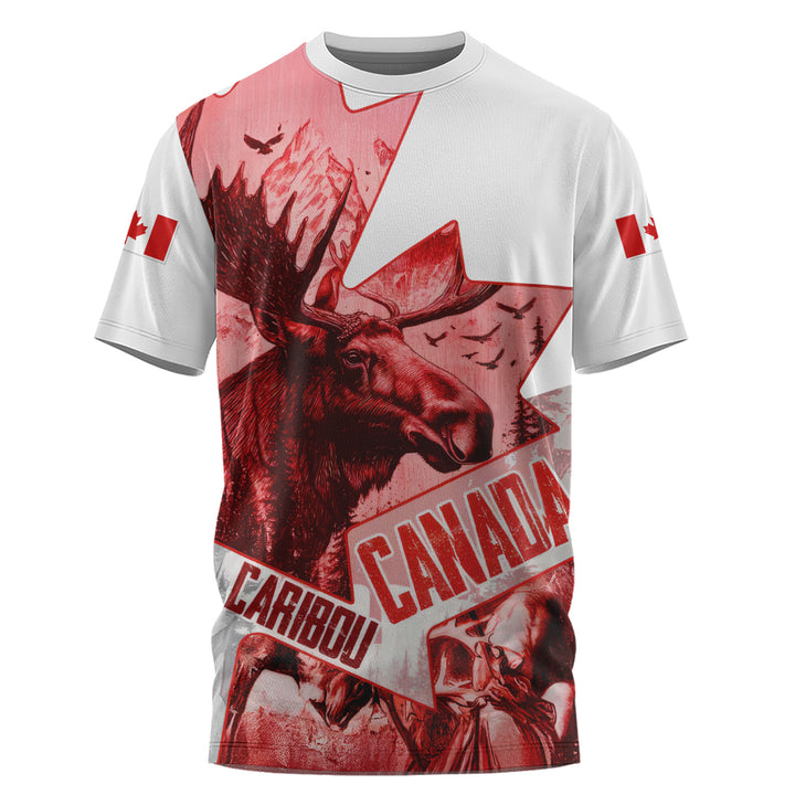 Canada T-Shirt The Red Wild Caribou Heritage