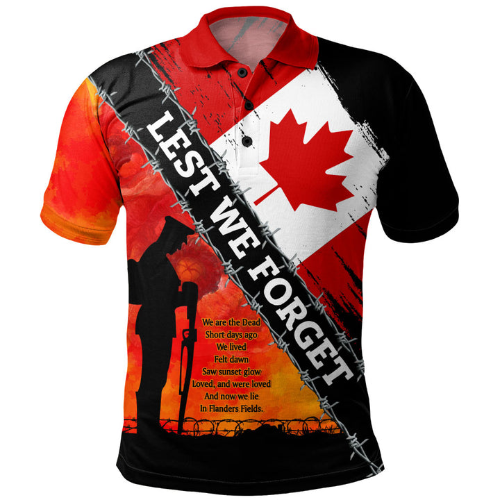 Canada Polo Shirt Lest We Forget Canada Remembrance Day Poppy Pride