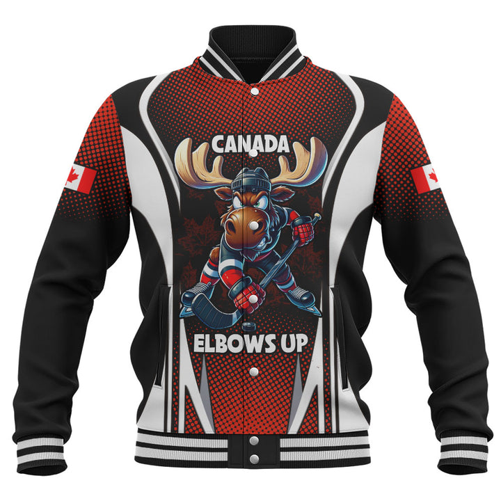 Canada Baseball Jacket Fight Ready Moose Canada Hockey Attitude