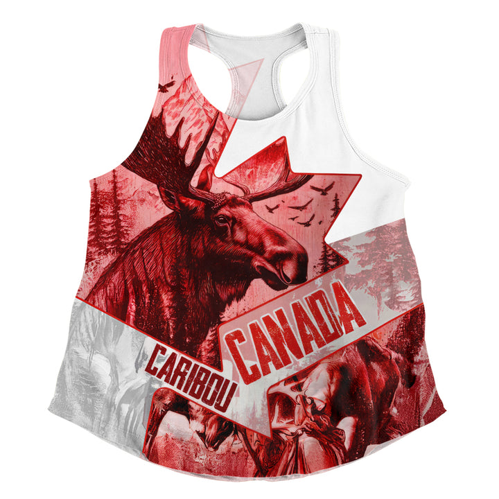 Canada Women Tank The Red Wild Caribou Heritage