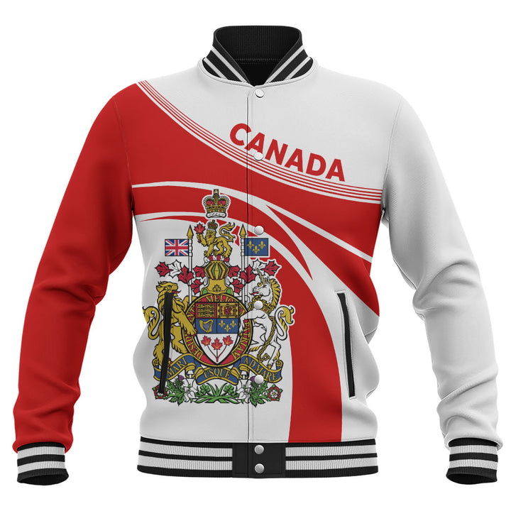 Canada Baseball Jacket Canada Coat Of Arms Glory Royal Design