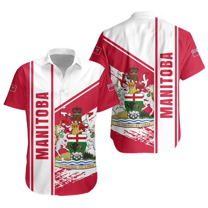 Manitoba Short Sleeve Shirt Heritage Strength Crest