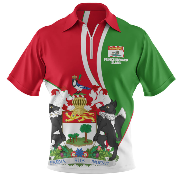 Prince Edward Island Zip Polo Shirt Heritage Pride Of The North