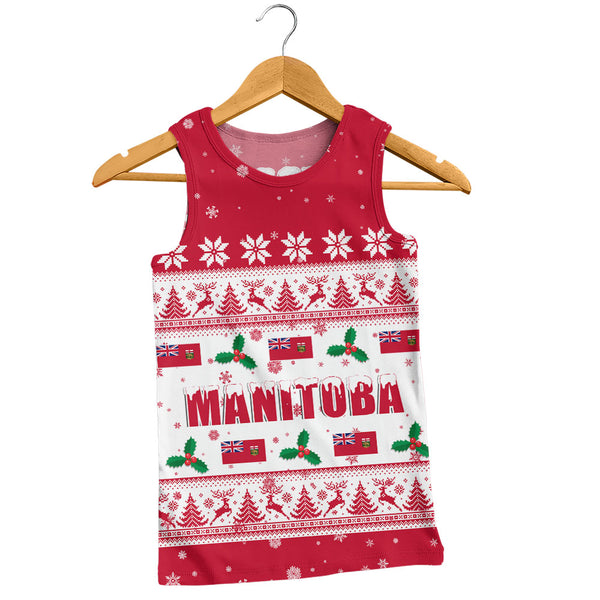 Manitoba Tank Top Christmas Knit Style Snowflake Reindeer