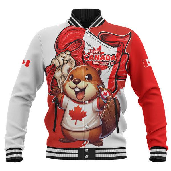 Canada Baseball Jacket True North Cheer Canada Day Beaver Edition