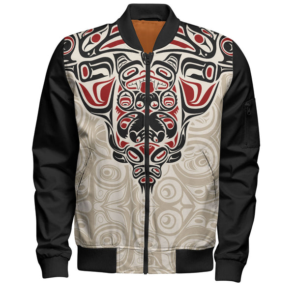 Canada Bomber Jacket Haida Thunderbird Tribal Spirit Design