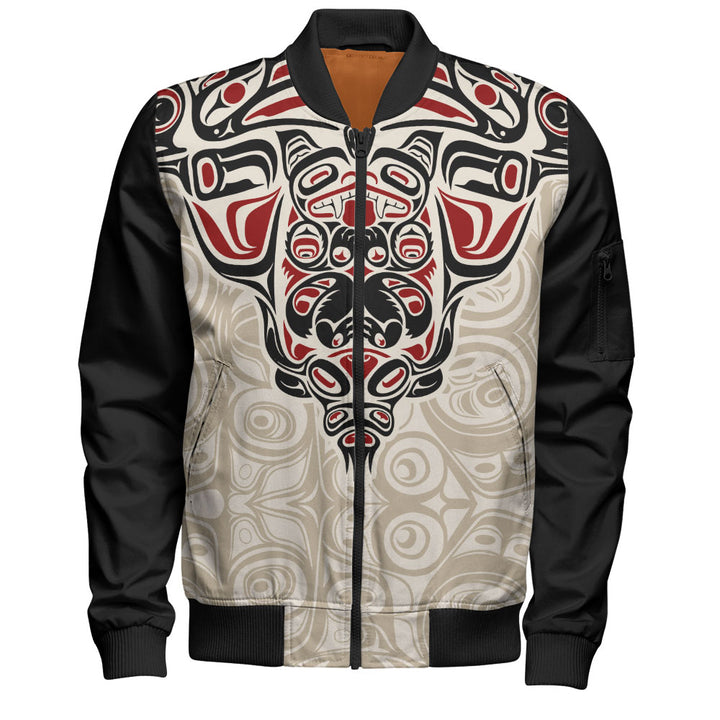 Canada Bomber Jacket Haida Thunderbird Tribal Spirit Design