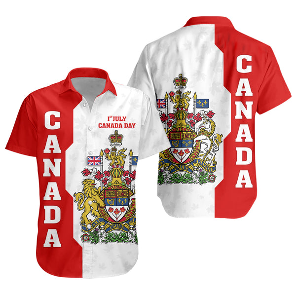 Canada Short Sleeve Shirt Canada Day Heritage Coat Of Arms Edition