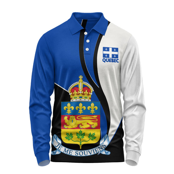 Quebec Long Sleeve Polo Shirt Heritage Pride Of The North