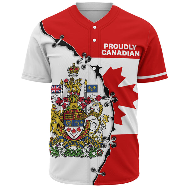 Canada Baseball Shirt Coat Of Arms Unity Zipper Style