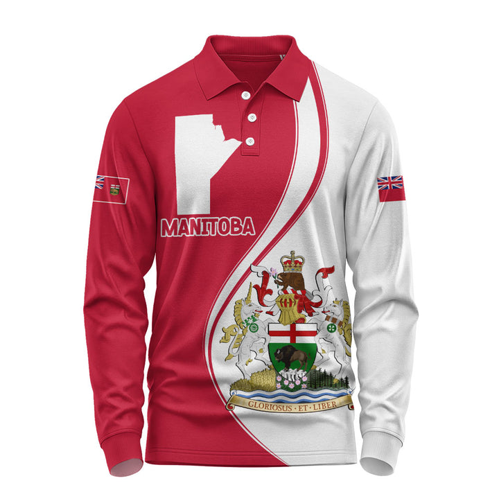 Manitoba Long Sleeve Polo Shirt Canada Territories Pride