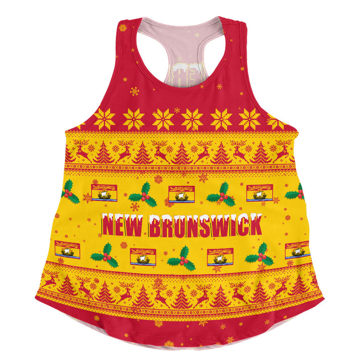 New Brunswick Women Tank Christmas Knit Style Snowflake Reindeer