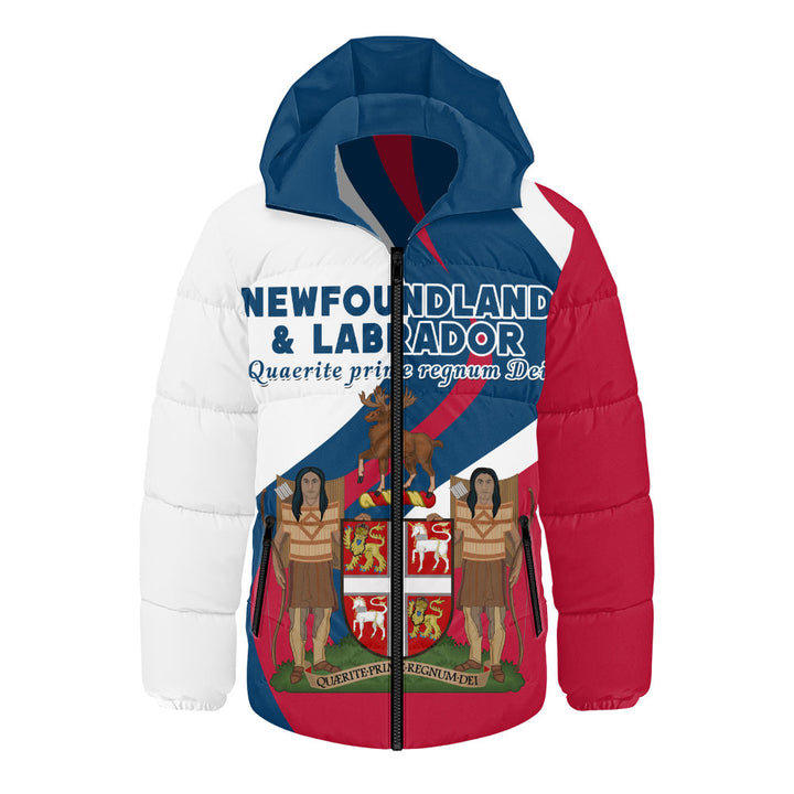 Newfoundland & Labrador Hooded Padded Jacket Crest Of Identity