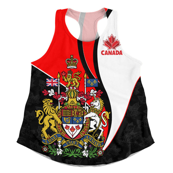 Canada Women Tank Maple Crown Crest With National Pride