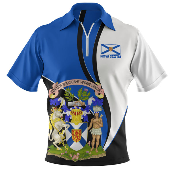 Nova Scotia Zip Polo Shirt Heritage Pride Of The North
