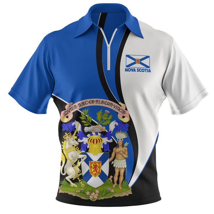 Nova Scotia Zip Polo Shirt Heritage Pride Of The North