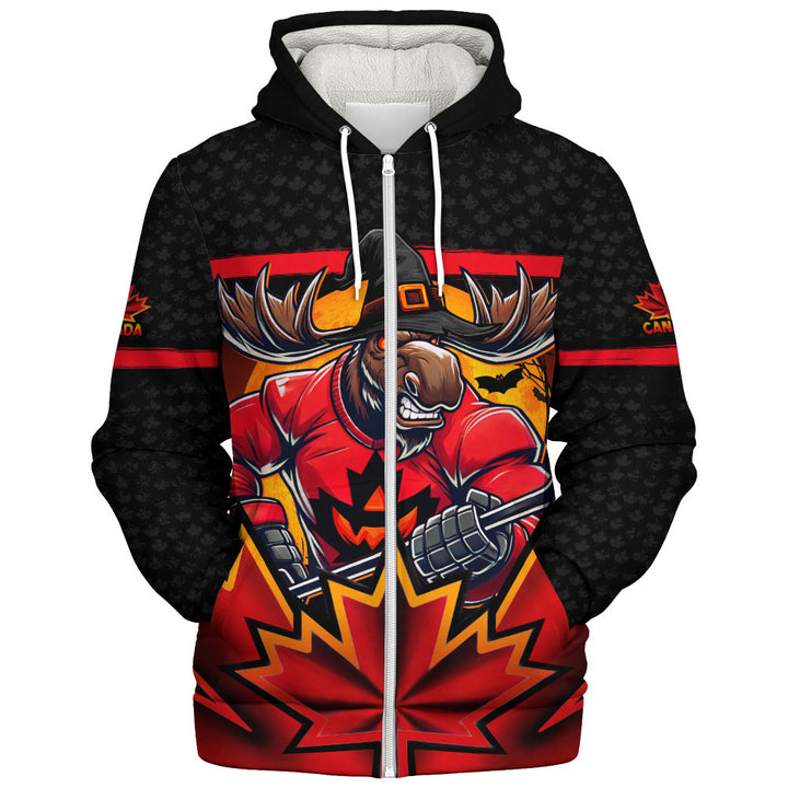 Canada Sherpa Hoodie Scary Moose Canada Hockey Spirit