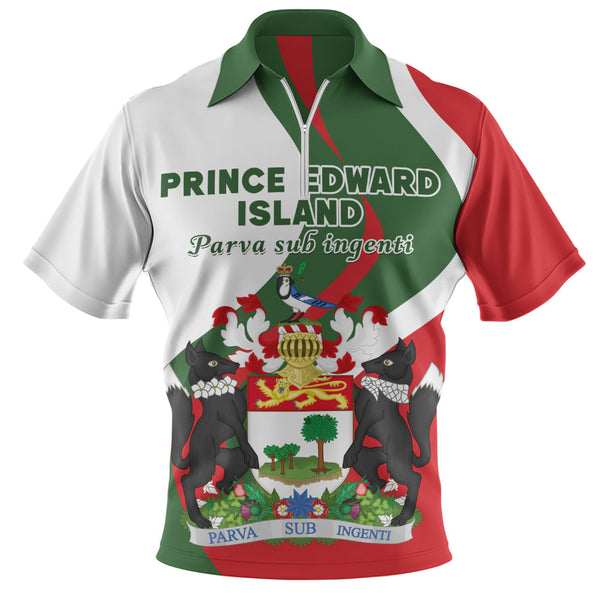 Prince Edward Island Zip Polo Shirt Crest Of Identity