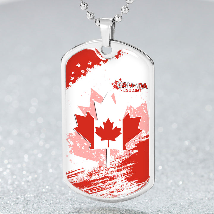 Canada Dog Tag Maple Born Canada Made