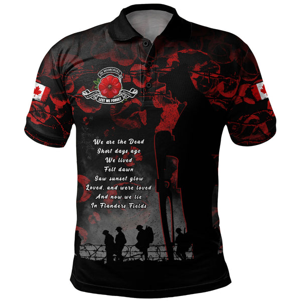 Canada Polo Shirt In Flanders Fields Canada Remembrance Day Tribute