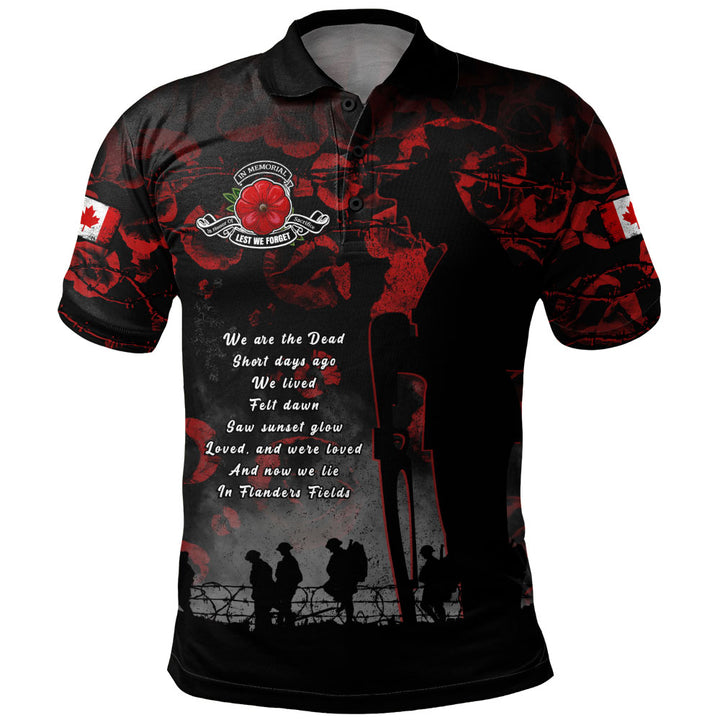 Canada Polo Shirt In Flanders Fields Canada Remembrance Day Tribute