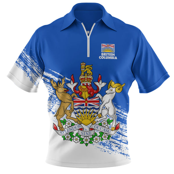 British Columbia Zip Polo Shirt Pride Of The Provinces