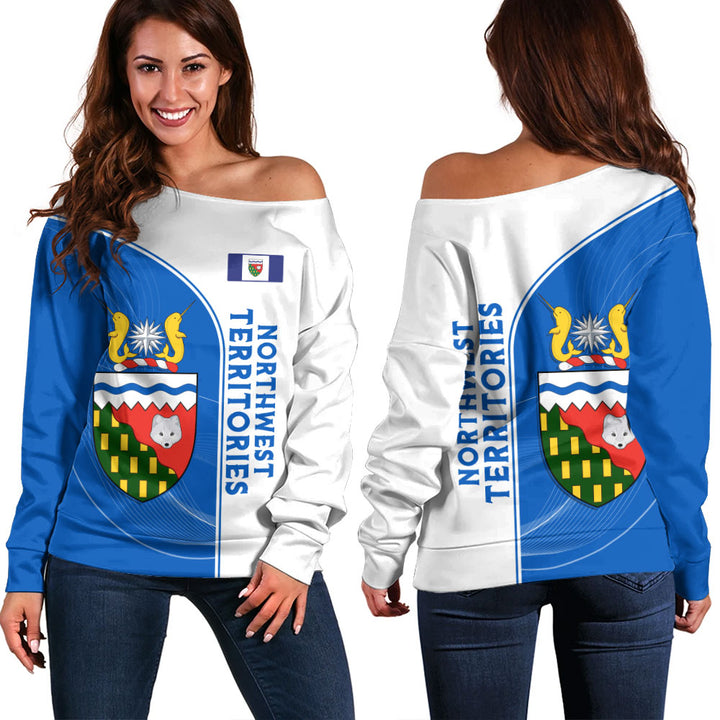Northwest Territories Off Shoulder Sweatshirt Proud Provincial Heritage