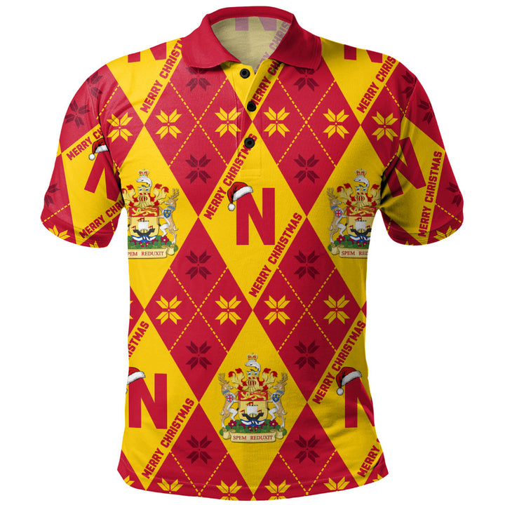 New Brunswick Polo Shirt Christmas Argyle Pattern With Royal Crest