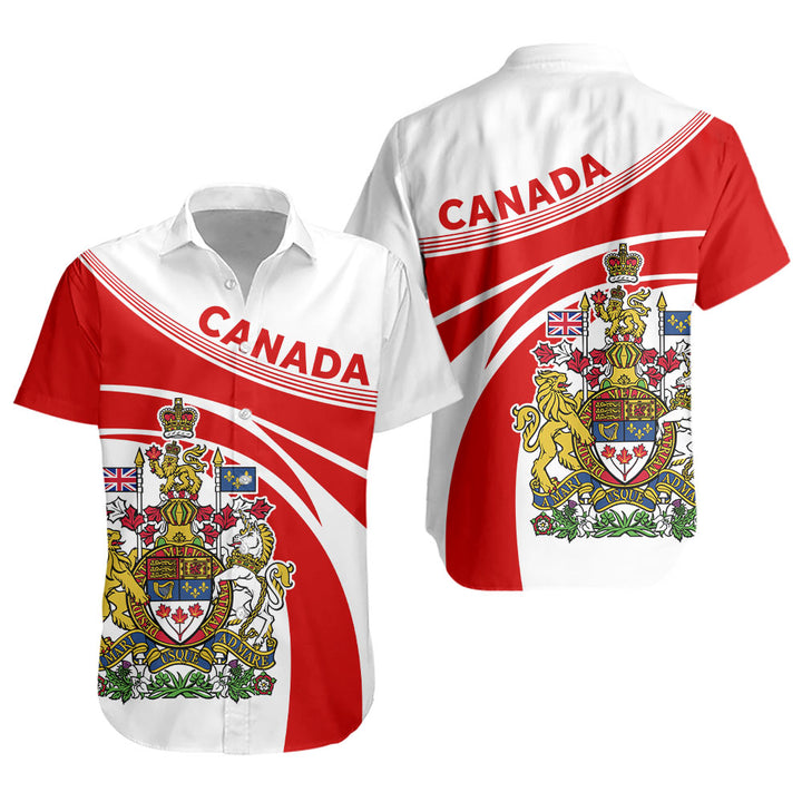 Canada Short Sleeve Shirt Canada Coat Of Arms Glory Royal Design