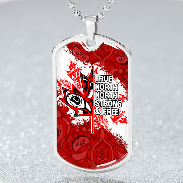 Canada Dog Tag Haida Indigenous Maple Pride