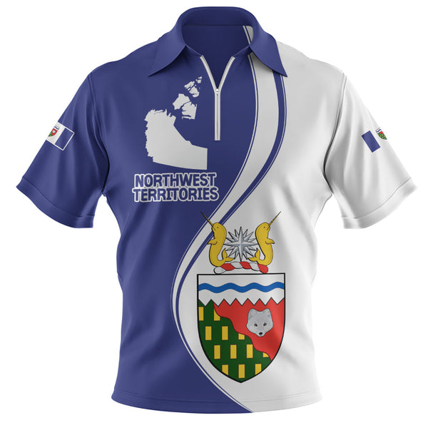 Northwest Territories Zip Polo Shirt Canada Territories Pride