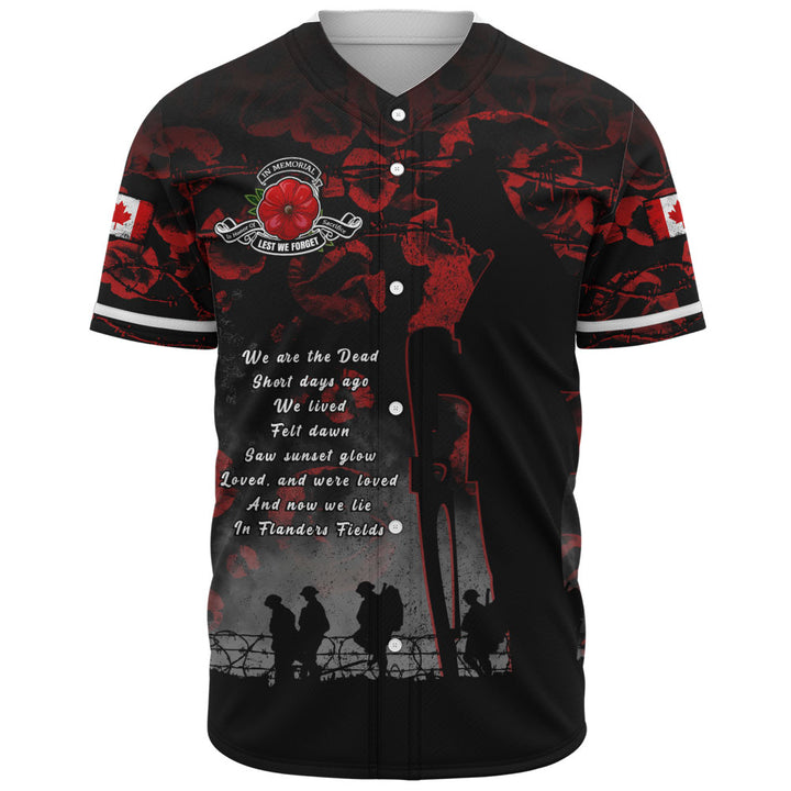 Canada Baseball Shirt In Flanders Fields Canada Remembrance Day Tribute