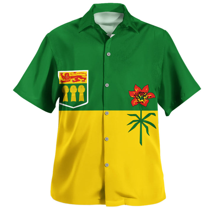 Saskatchewan Bowling Shirt Flag Minimalist Pride Style