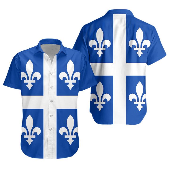 Quebec Short Sleeve Shirt Flag Minimalist Pride Style
