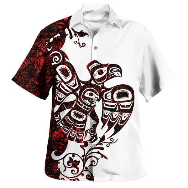 Canada Bowling Shirt Red Sky Flight Haida Edition
