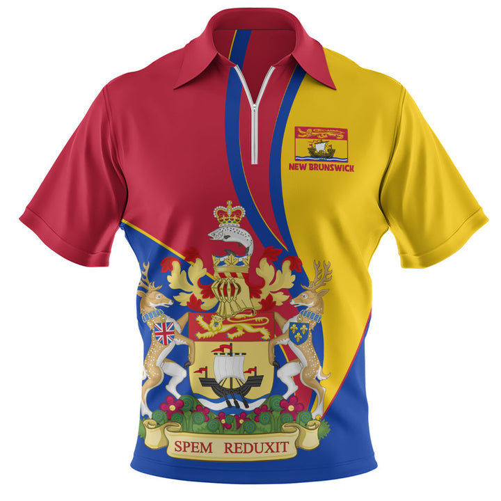 New Brunswick Zip Polo Shirt Heritage Pride Of The North