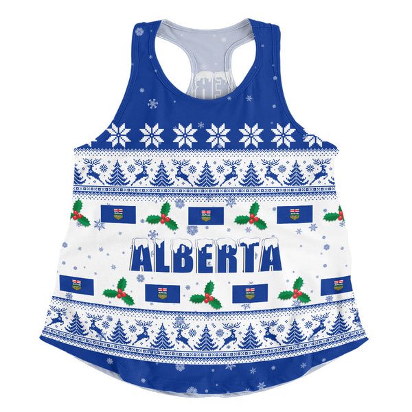 Alberta Women Tank Christmas Knit Style Snowflake Reindeer