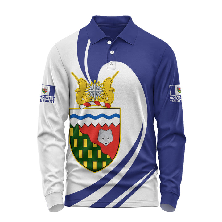 Northwest Territories Long Sleeve Polo Shirt Legacy Of The Noble Spirit