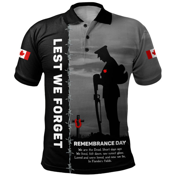 Canada Polo Shirt Remembrance Day We Shall Not Forget We Will Remember Them