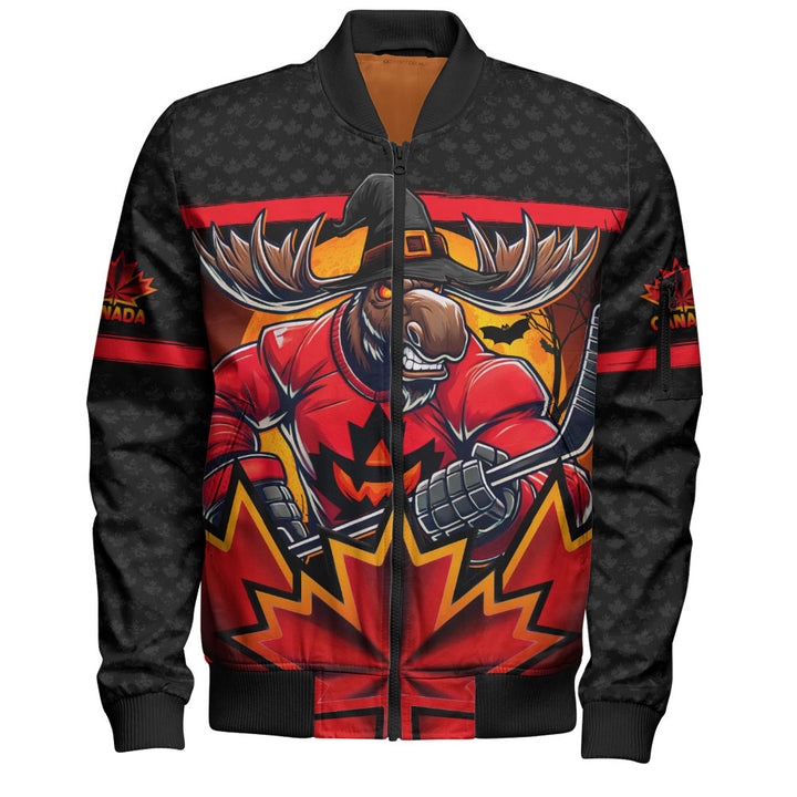 Canada Bomber Jacket Scary Moose Canada Hockey Spirit