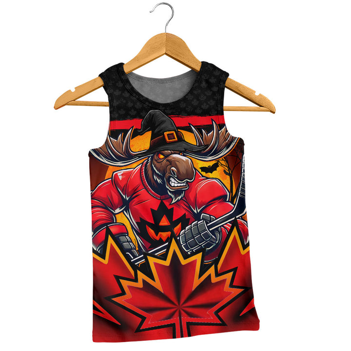 Canada Tank Top Scary Moose Canada Hockey Spirit