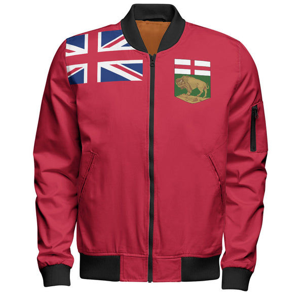 Manitoba Bomber Jacket Flag Minimalist Pride Style