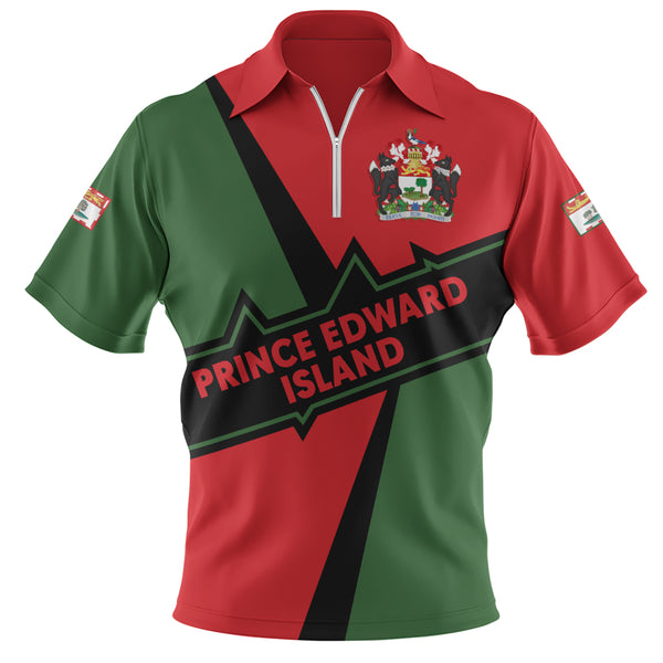 Prince Edward Island Zip Polo Shirt Loyal True North Provincial Style
