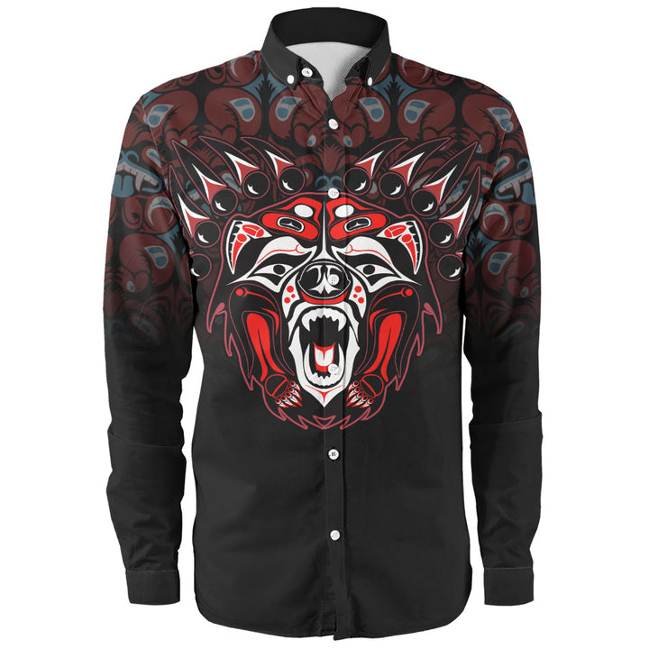 Canada Long Sleeve Shirt Tribal Bear Awakening