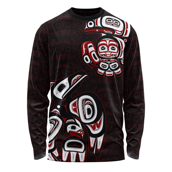 Canada Long Sleeve T-Shirt Haida Red Raven Rise
