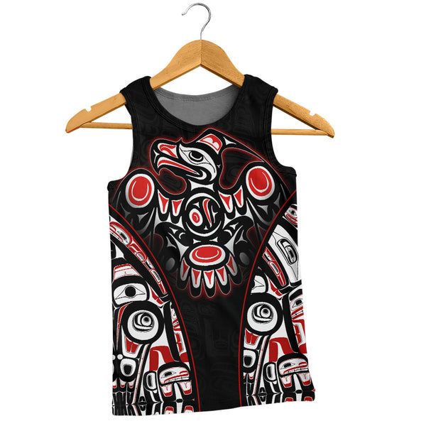 Canada Tank Top Thunderbird Totem Legacy Black And Red Power