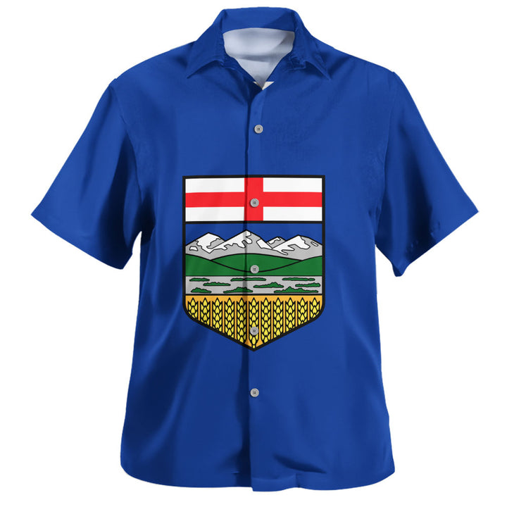 Alberta Bowling Shirt Flag Minimalist Pride Style